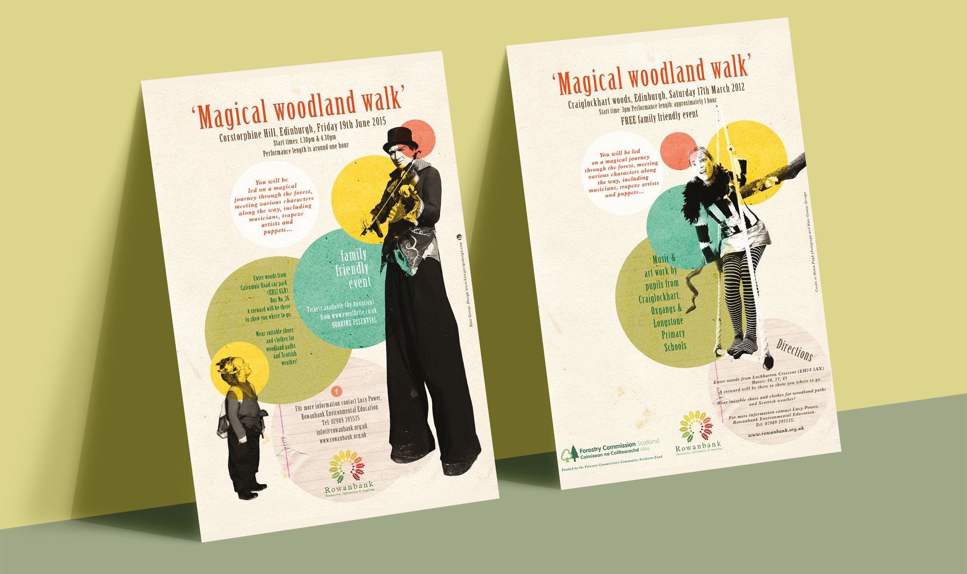 Rowanbank Environmental Arts flyers for Magical Woodland walks